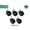 Office chair casters for hard floors (set of 5) | Quiet & floor-friendly | 11mm stem | Skater style