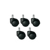 Office chair casters for hard floors (set of 5) | Quiet & floor-friendly | 11mm stem | Skater style