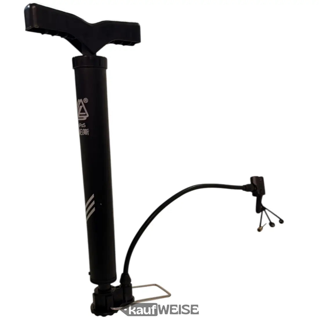 LeiPoS Mini Stand Bicycle Pump Black | Portable & Telescopic (33-52cm) | Includes 3 Adapters