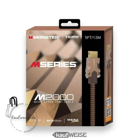 Monster M2000 Ultra HD HDMI Cable (1.5m) | 4K @ 60Hz HDR10+ | High-Speed 25 Gbps | V-Grip™ Connector