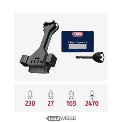 Bicycle lock mount mit X Plus Code Card und Schlüssel für ABUS Granit Super Extreme 2500