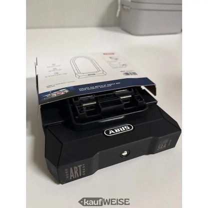 Schwarzes ABUS Granit Super Extreme 2500 Bügelschloss mit Montageschiene