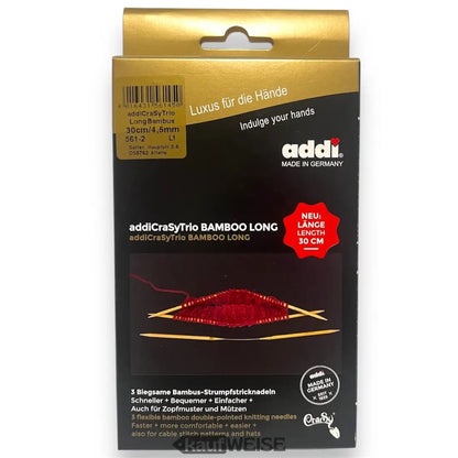 Addi CraSyTrio Bambus Stricknadeln für Socken im neuen 3er Set 4 bis 8 mm