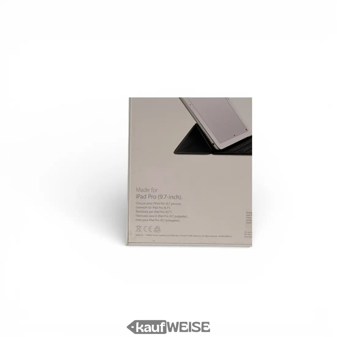 Schwarzes Leder-iPad-Pro-9.7-Stand-Case mit Smart Keyboard QWERTZ Rückseite