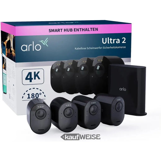 Arlo Ultra 2 4K Security System with 4 Cameras (Black)