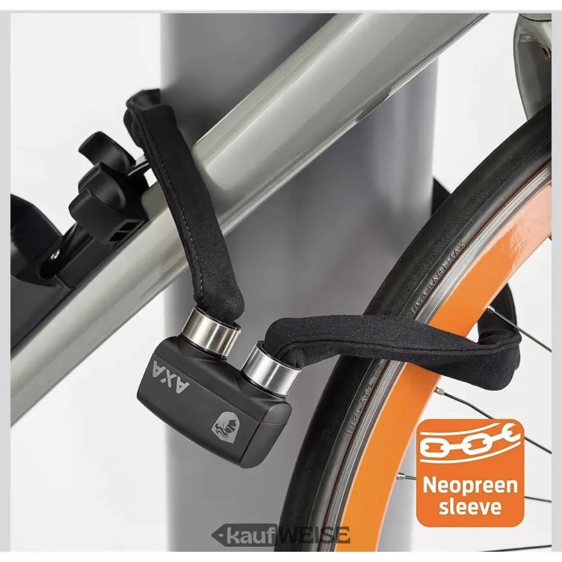 Schwarzes Fahrradschloss mit Neoprenschlauch für das AXA Faltschloss Foldable 1000