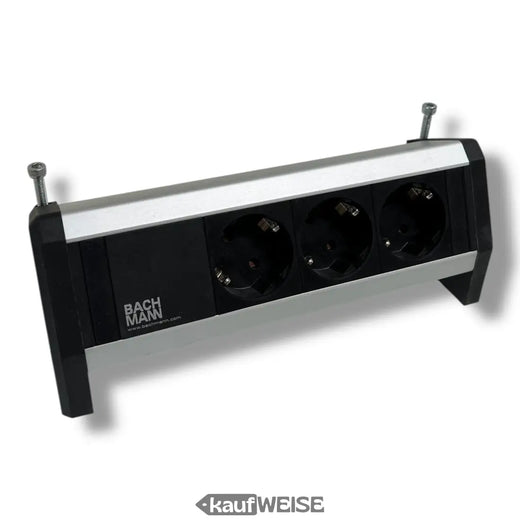 Bachmann DESK 2 table socket (3-way Schuko) | Aluminum profile | Mounting hardware included | Made in Germany