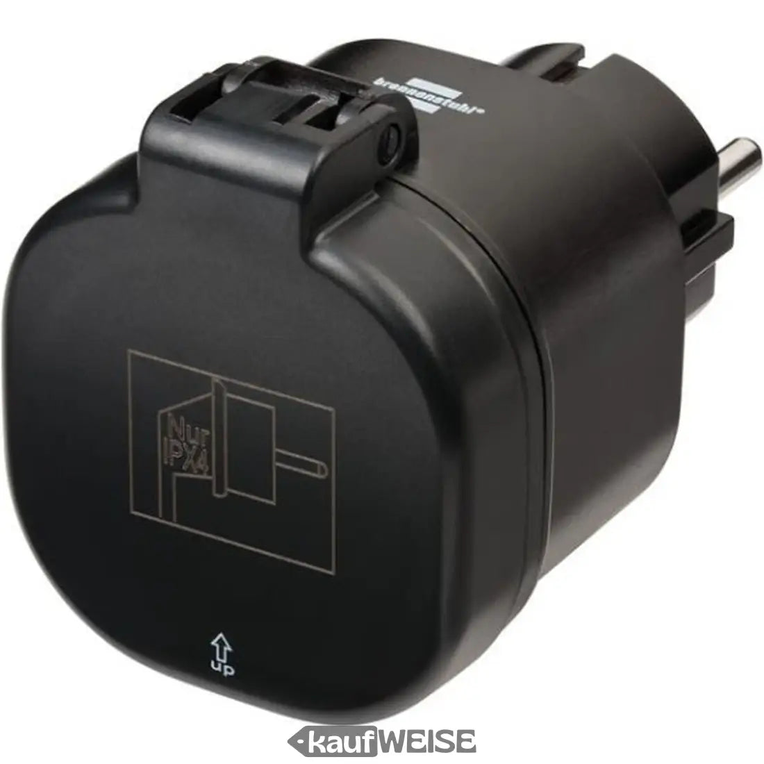 Schwarzer Steckdosenadapter für Brennenstuhl Connect WIFI Outdoor WLAN-Steckdose