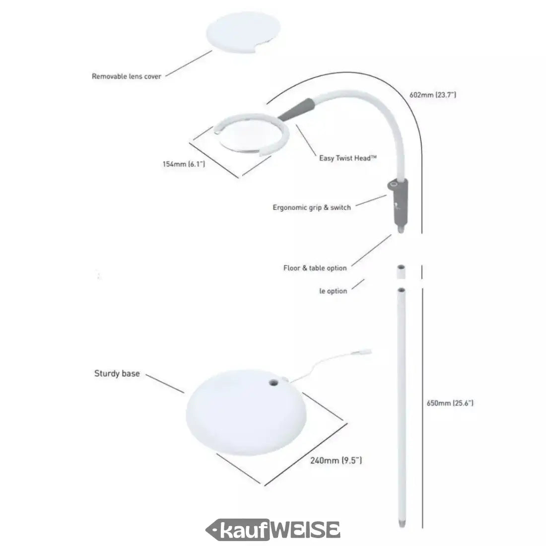 MACHT die perfekte Beleuchtung mit der Daylight Magnificent Pro Steh- und Tischlupe