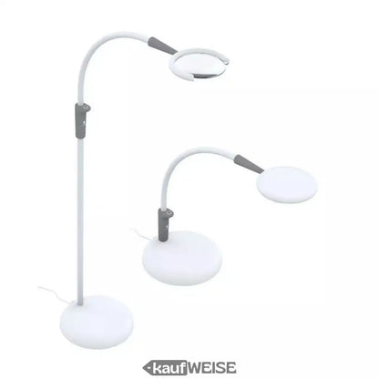 Zwei weiße verstellbare Lampen für Daylight Magnificent Pro Stand und Tischlupe