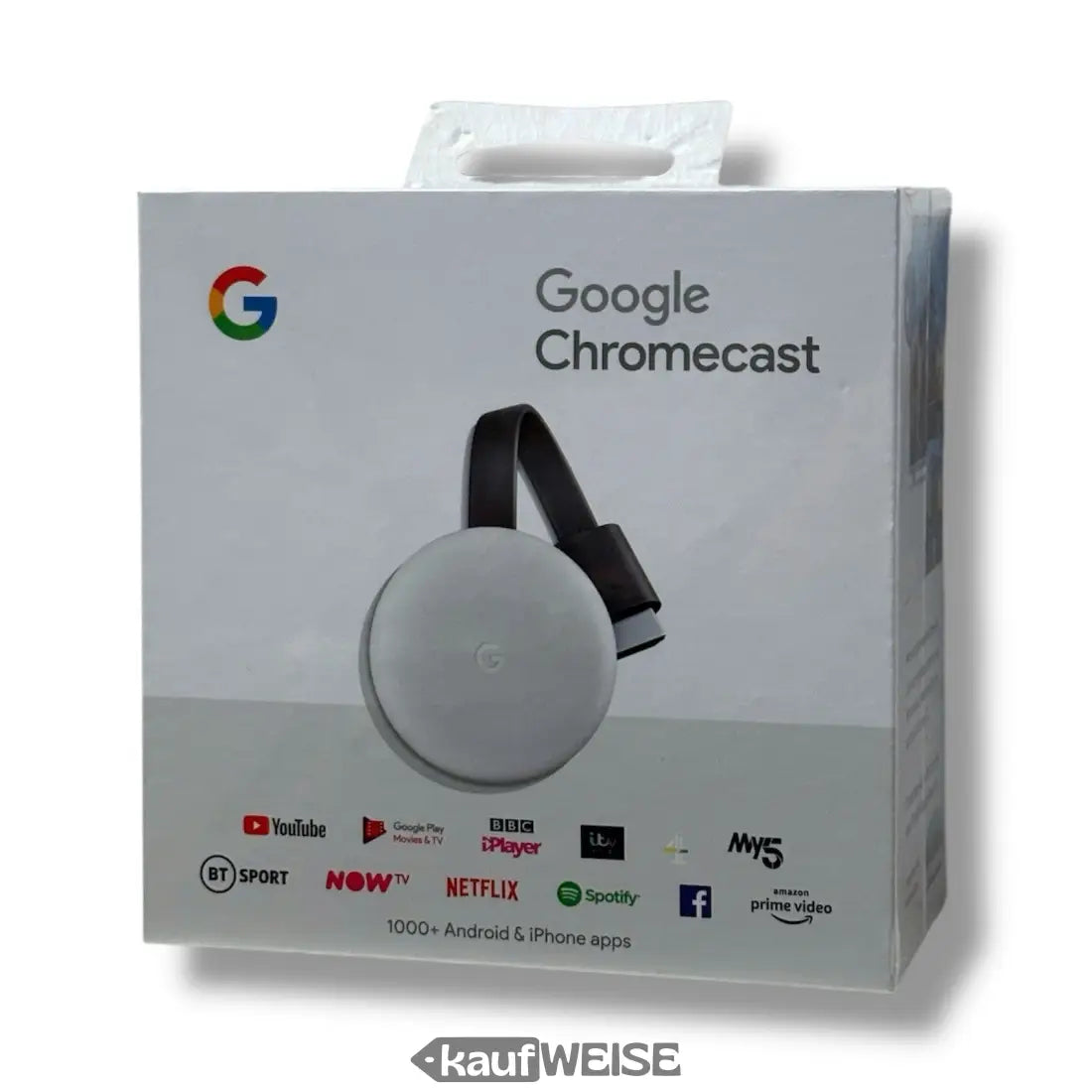 Google Chromecast 3. Gen. Streaming Stick in Verpackung für Full HD 1080p Streaming
