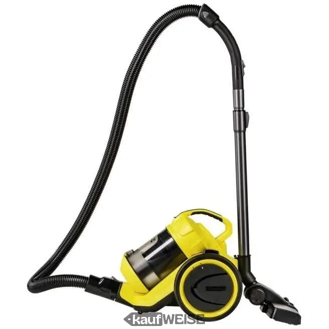 Gelber Kärcher VC 3 beutelloser Staubsauger mit langem Schlauch und HEPA-Filter