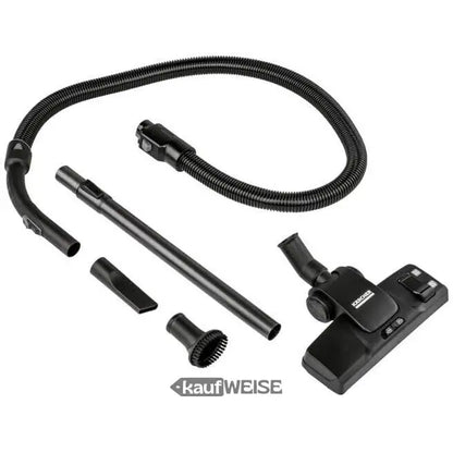 Schwarzer Kärcher VC 3 beutelloser Staubsauger mit HEPA-Filter und Aufsätzen