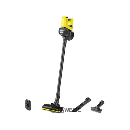 Gelber Kärcher VC4 Akku-Staubsauger myHome beutellos mit Aufsätzen