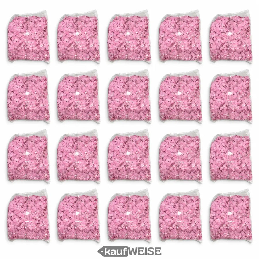 20 bags of pink paper confetti, 100 g each
