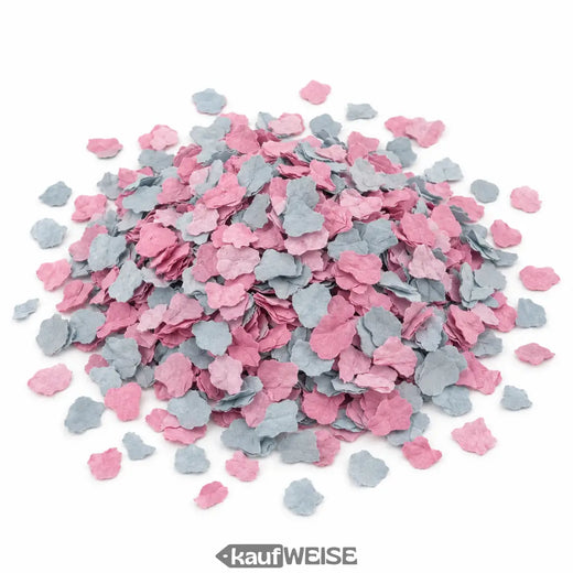Confetti for baby showers and gender reveals | Paper, 100 g bag | Pink, light blue or mix, 1, 2 or 5 kg