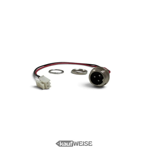 Charging Socket with Cable for Hoverboard / E-Scooter | 2-Pin Wired, 3-Pin Round Socket | 18 cm | Incl. Nut and Ring