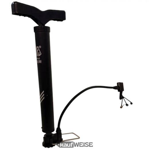 LeiPoS Mini Stand Bicycle Pump Black | Portable &amp; Telescopic (33-52cm) | Includes 3 Adapters | Compact Air Pump