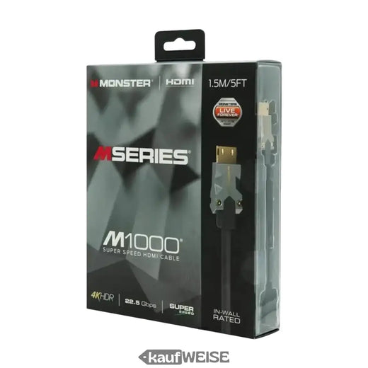 Monster M1000 Ultra HD HDMI Cable (1.5m) | 4K HDR10 | High-Speed ​​18 Gbps | V-Grip™ Connector