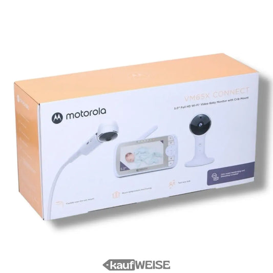 Motorola Baby VM65X Connect Video-Babyphone Box aufgezeigt