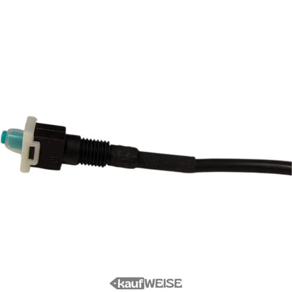 Schwarzer NIU Bremslichtschalter links mit türkisfarbener Spitze und weißem Gehäuse