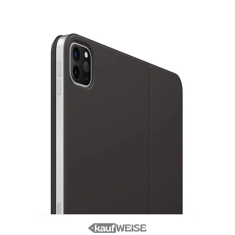 Dunkelgraues Tablet im Apple Smart Keyboard Folio mit Dual Kamera und Seitentasten