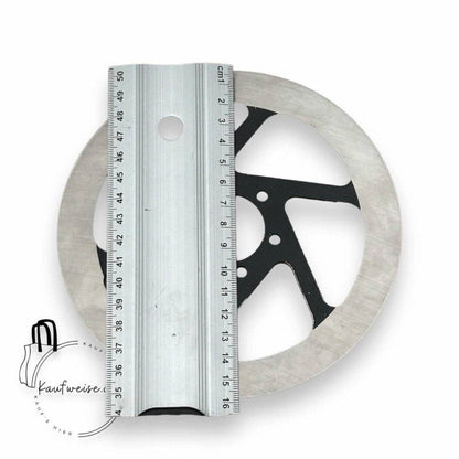 Silberne Vanmoof Bremsscheibe 160mm mit Lineal für S3 und X3 Modelle