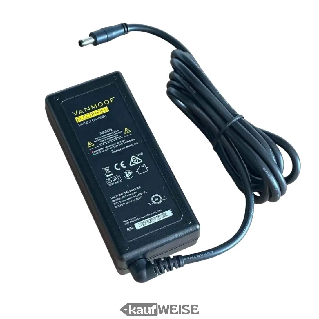 Schwarzer Vanmoof Original Ladegerät für Electrified Modelle mit Kabel