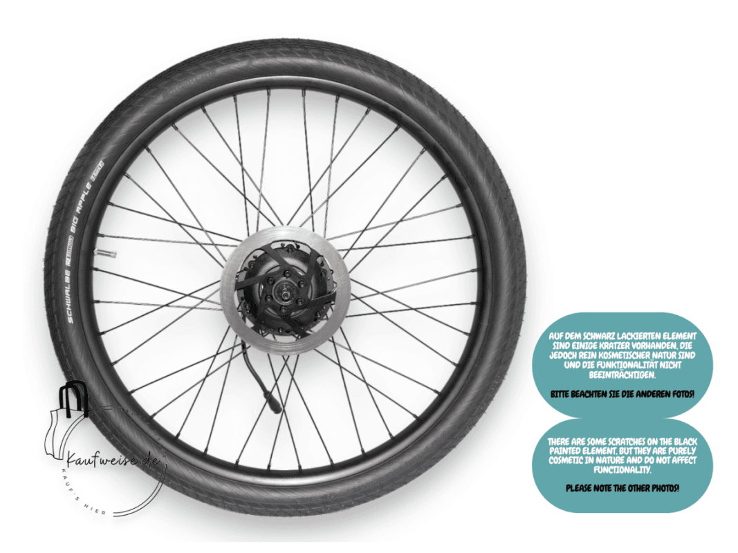 Bicycle wheel with motor hub für VanMoof X3 Vorderrad 24 Zoll und Original VanMoof Bremsscheibe