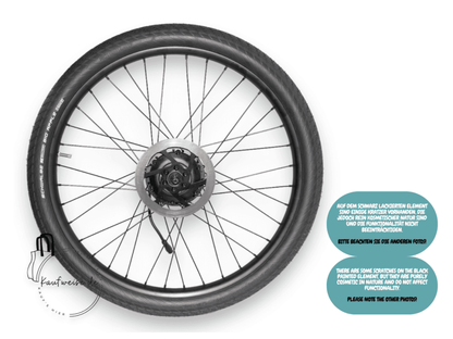 Bicycle wheel with motor hub für VanMoof X3 Vorderrad 24 Zoll und Original VanMoof Bremsscheibe