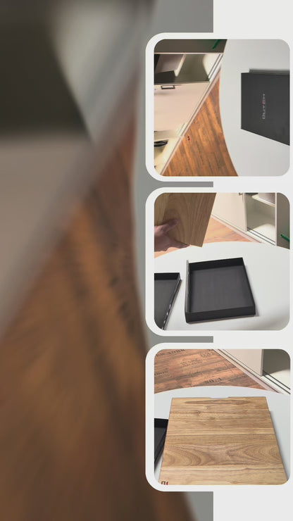 DutchDeluxes 3-in-1 Teak Cutting Board (Foldable) | Serving Board &amp; Tablet Holder | Made of Solid Teak Wood