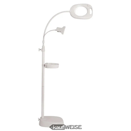 Weiße LED-Lupenleuchte 4 in 1 mit Standfuß, Tischlampe, Akku und 220V 6500K