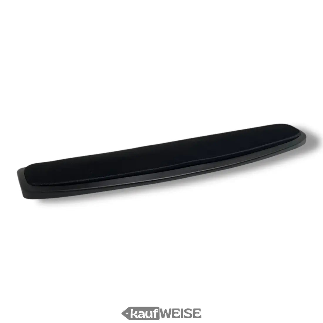 Schwarzes rechteckiges Handgelenkband mit abgerundeten Kanten und glänzender Oberfläche