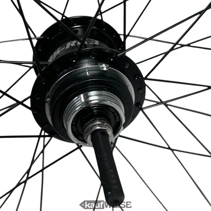 Schwarzer Fahrradnaben-Hub mit Speichen für Sturmey-Archer RS-RK3 3-Gang Nabenschaltung