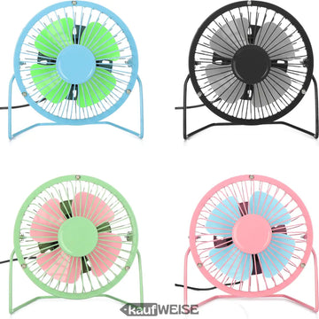 Tedi Mini USB Fan (15cm) | Quiet metal table fan, 360° tiltable | Ideal for desk &amp; office