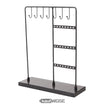Jewelry stand (20cm) with genuine marble base | Black T-shaped jewelry holder | Black or white