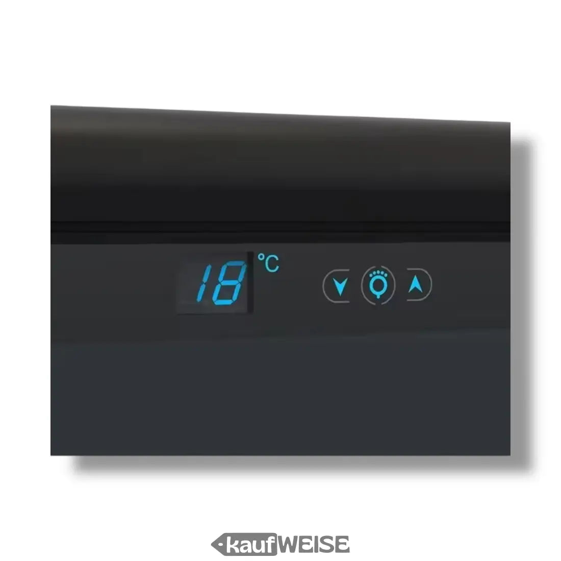 Digitales Temperaturdisplay und Steuerbuttons des Weinkühlers für präzise Regelung