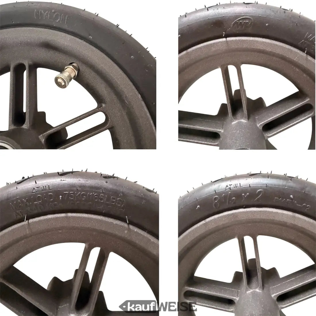 Schwarzes Luftreifen-Hinterrad (8,5 Zoll) mit Gooirs-Felge für Xiaomi M365