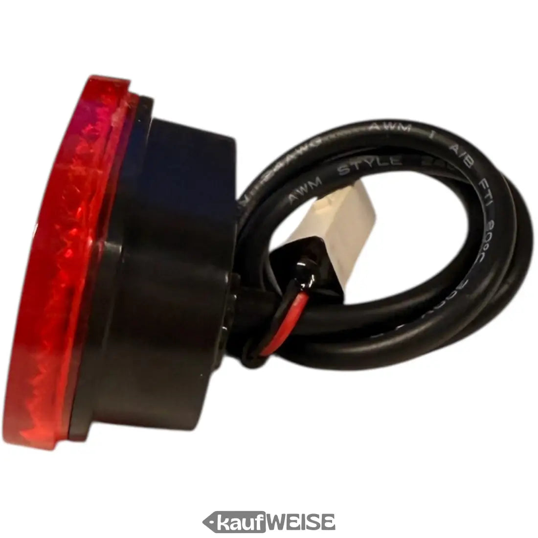 Rotes rundes LED-Rücklicht mit schwarzem Gehäuse und Spiralkabel für Xiaomi Mi Scooter