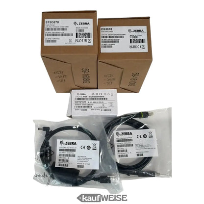 Zebra DS3678 Bluetooth Industrie-Scanner mit Ladestation und USB-Kabel